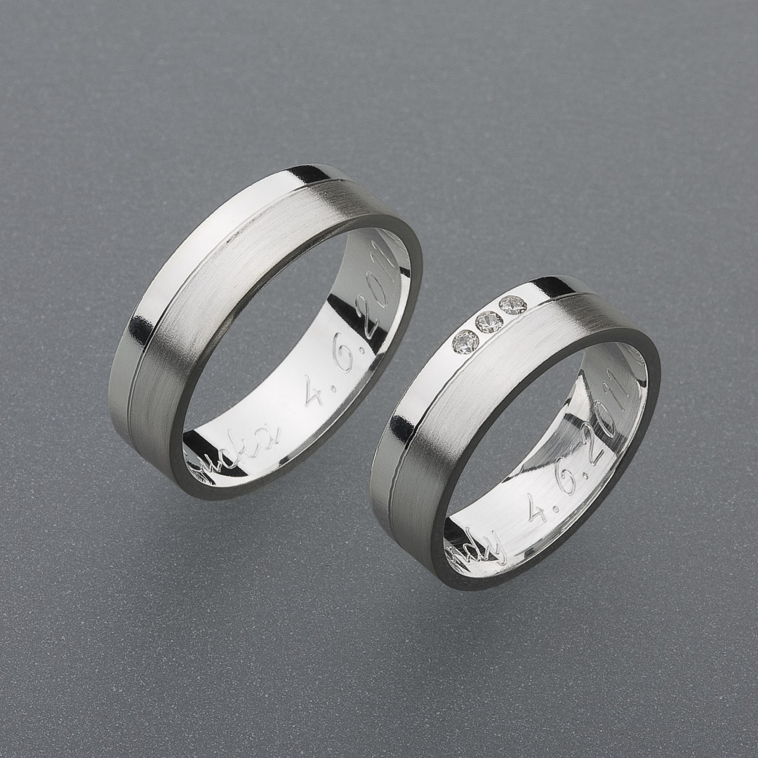 stříbrné snubní prsteny vzor Z16 