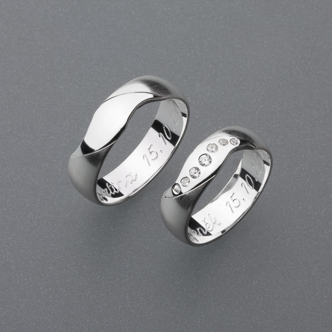 stříbrné snubní prsteny vzor Z23