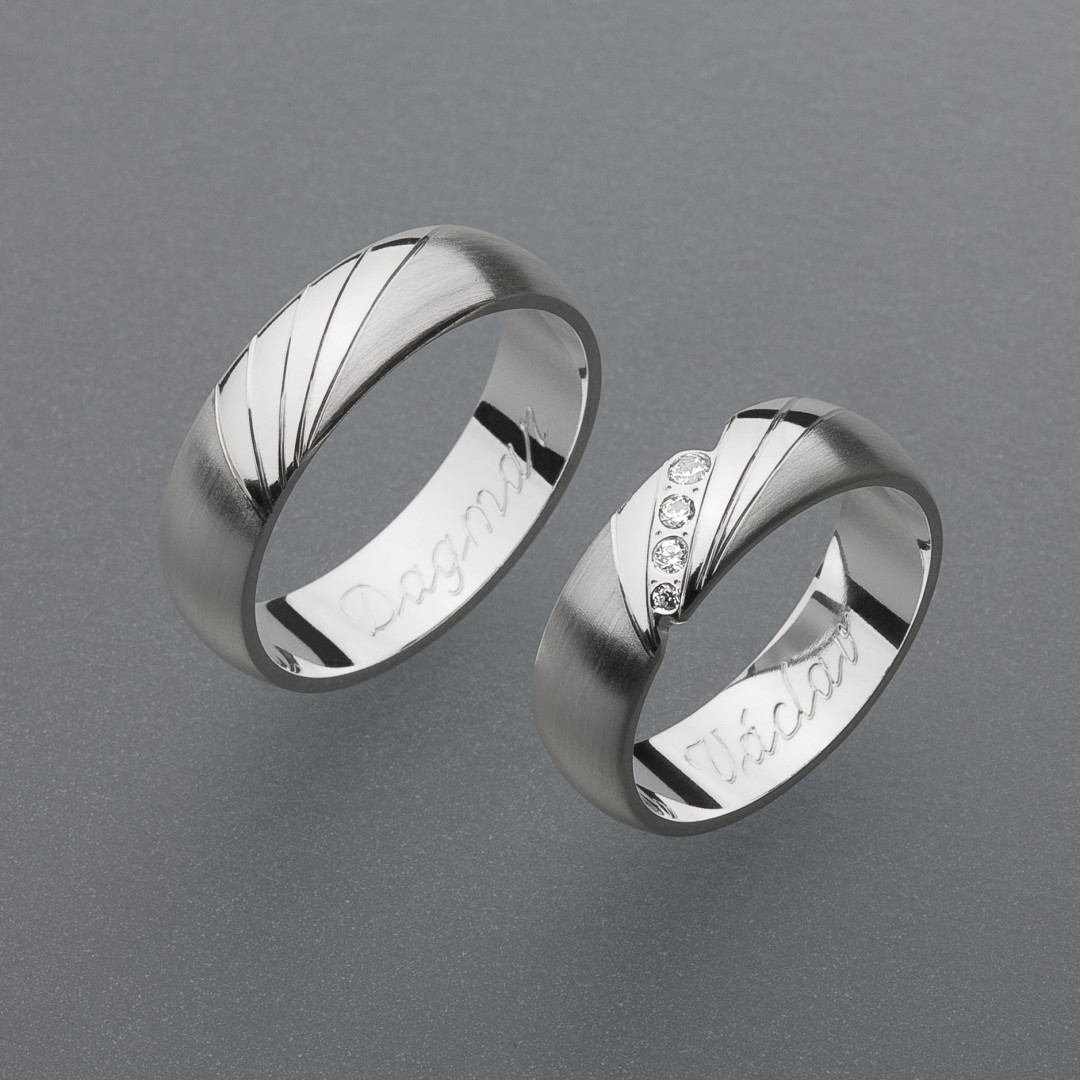 stříbrné snubní prsteny vzor Z34