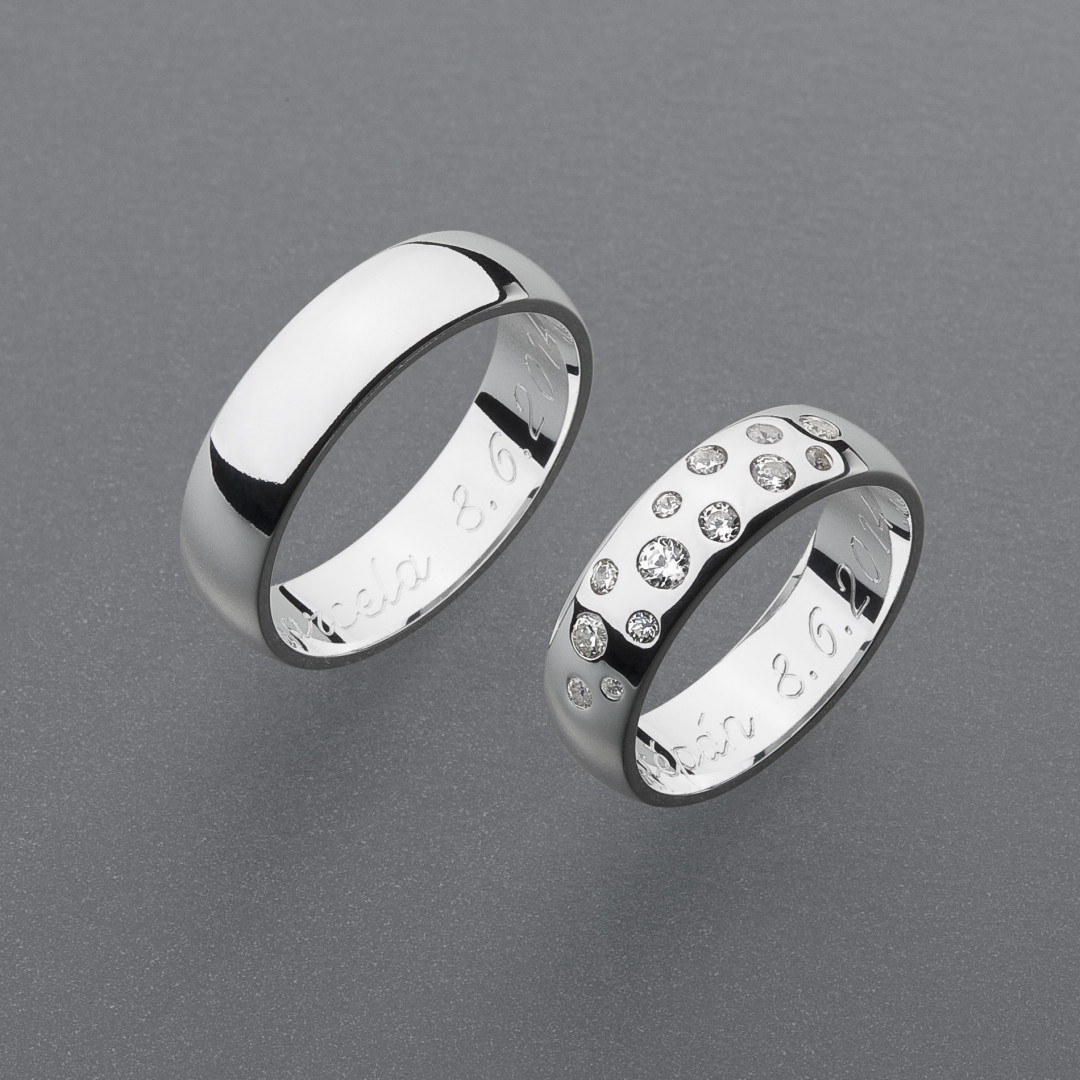 stříbrné snubní prsteny vzor Z42