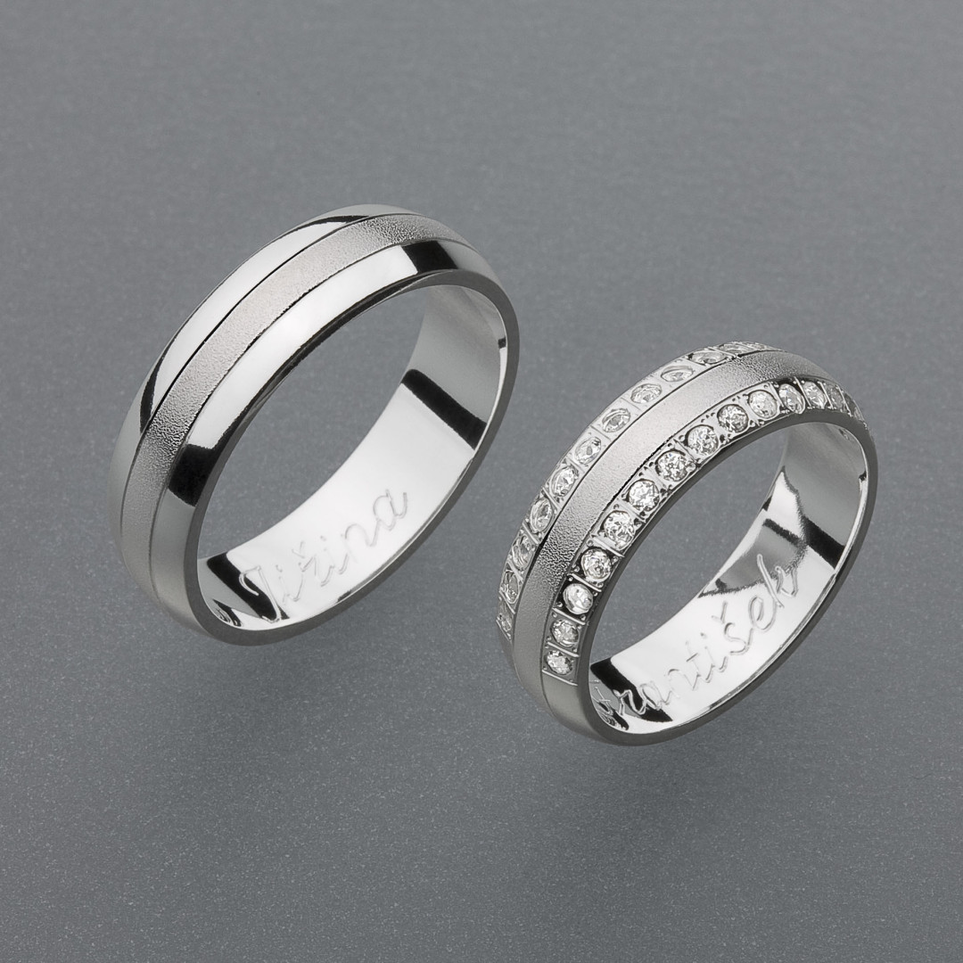 stříbrné snubní prsteny vzor Z36