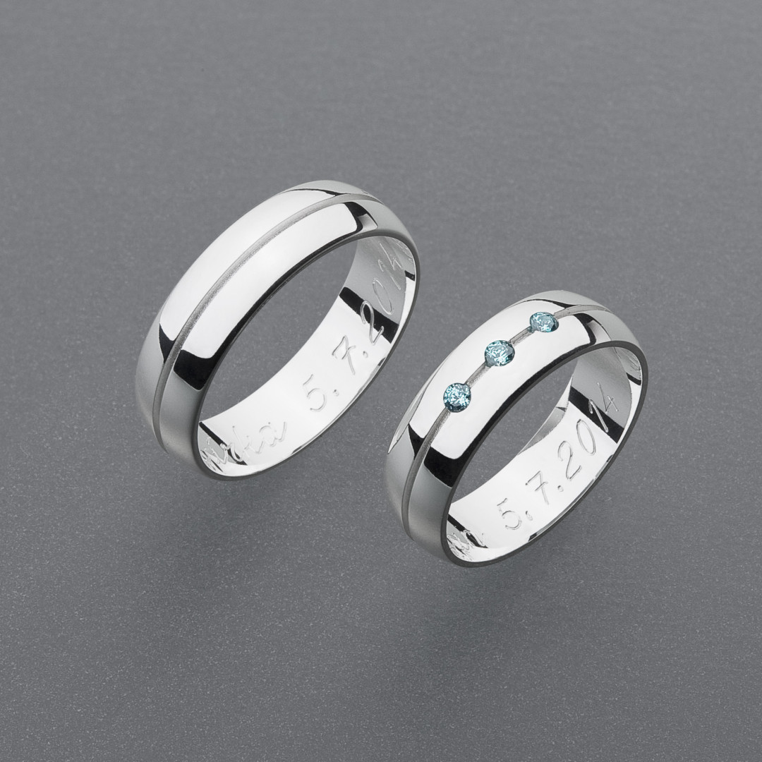 stříbrné snubní prsteny vzor Z45