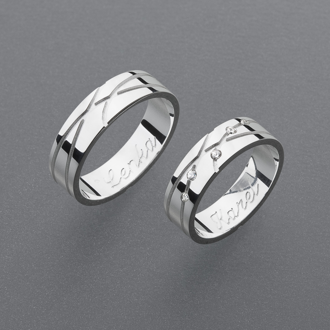 stříbrné snubní prsteny vzor Z48