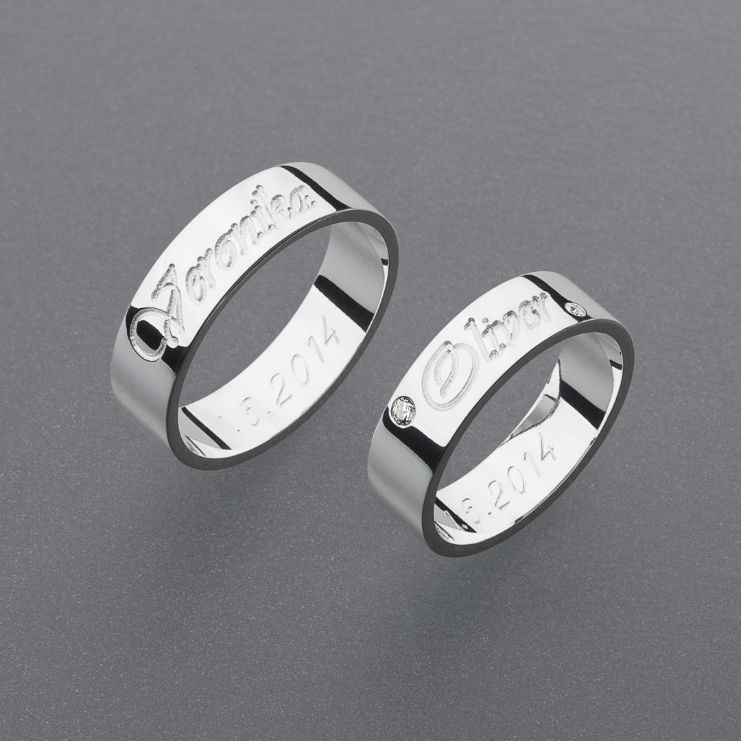 stříbrné snubní prsteny vzor Z46