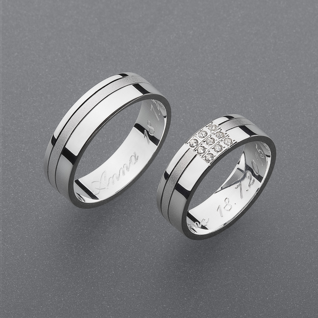 stříbrné snubní prsteny vzor Z49