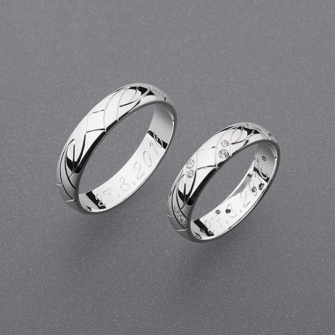 stříbrné snubní prsteny vzor Z56 slim