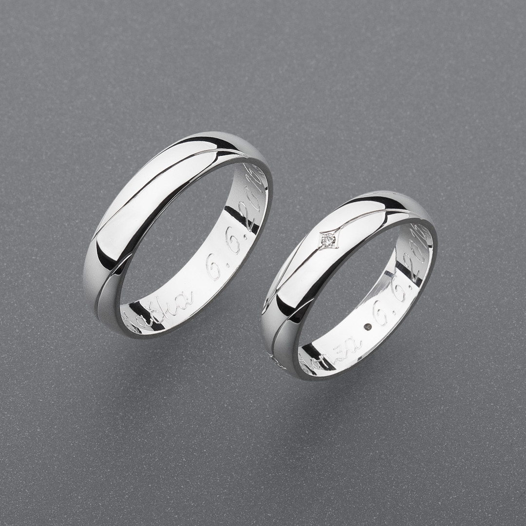 stříbrné snubní prsteny vzor Z64