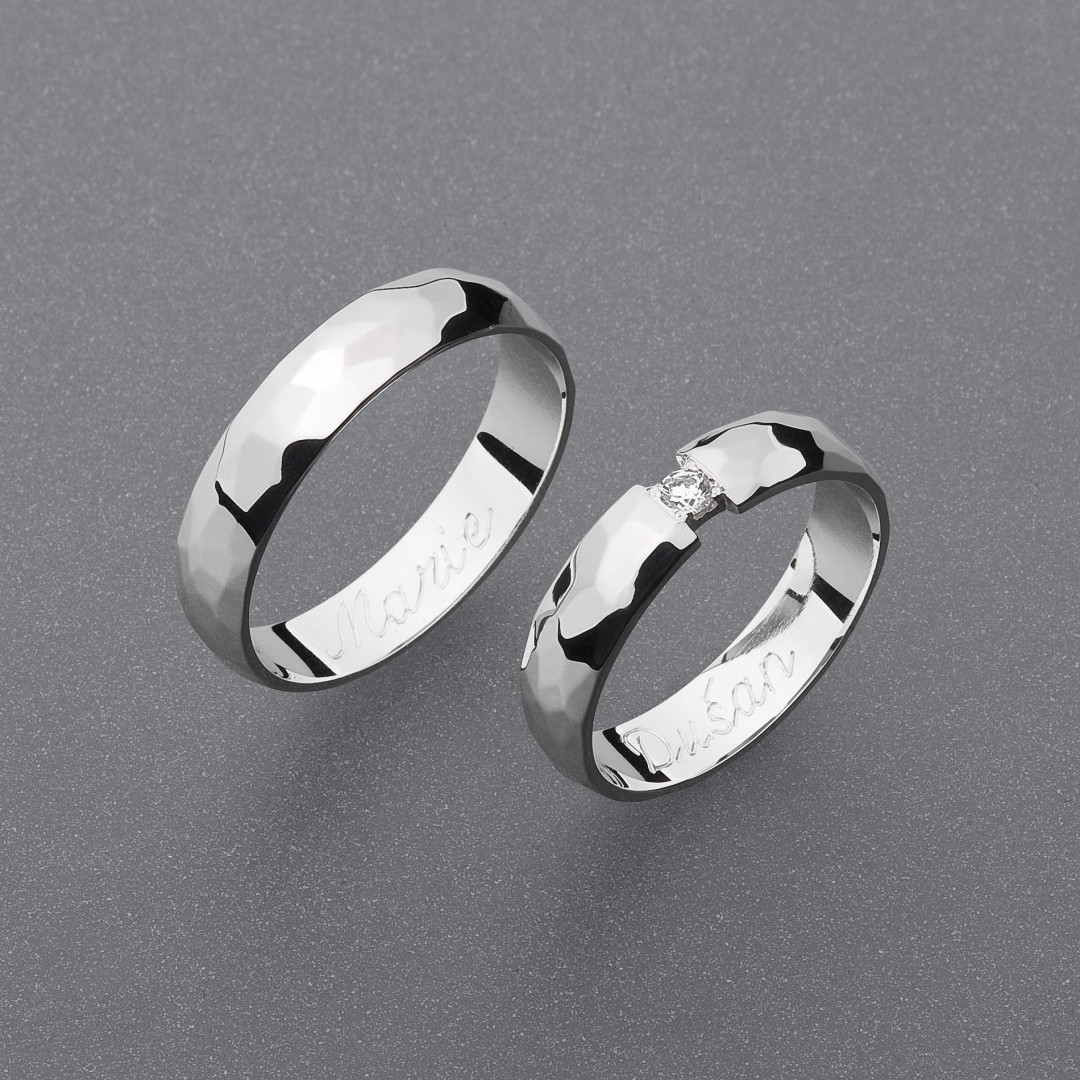 stříbrné snubní prsteny vzor Z73