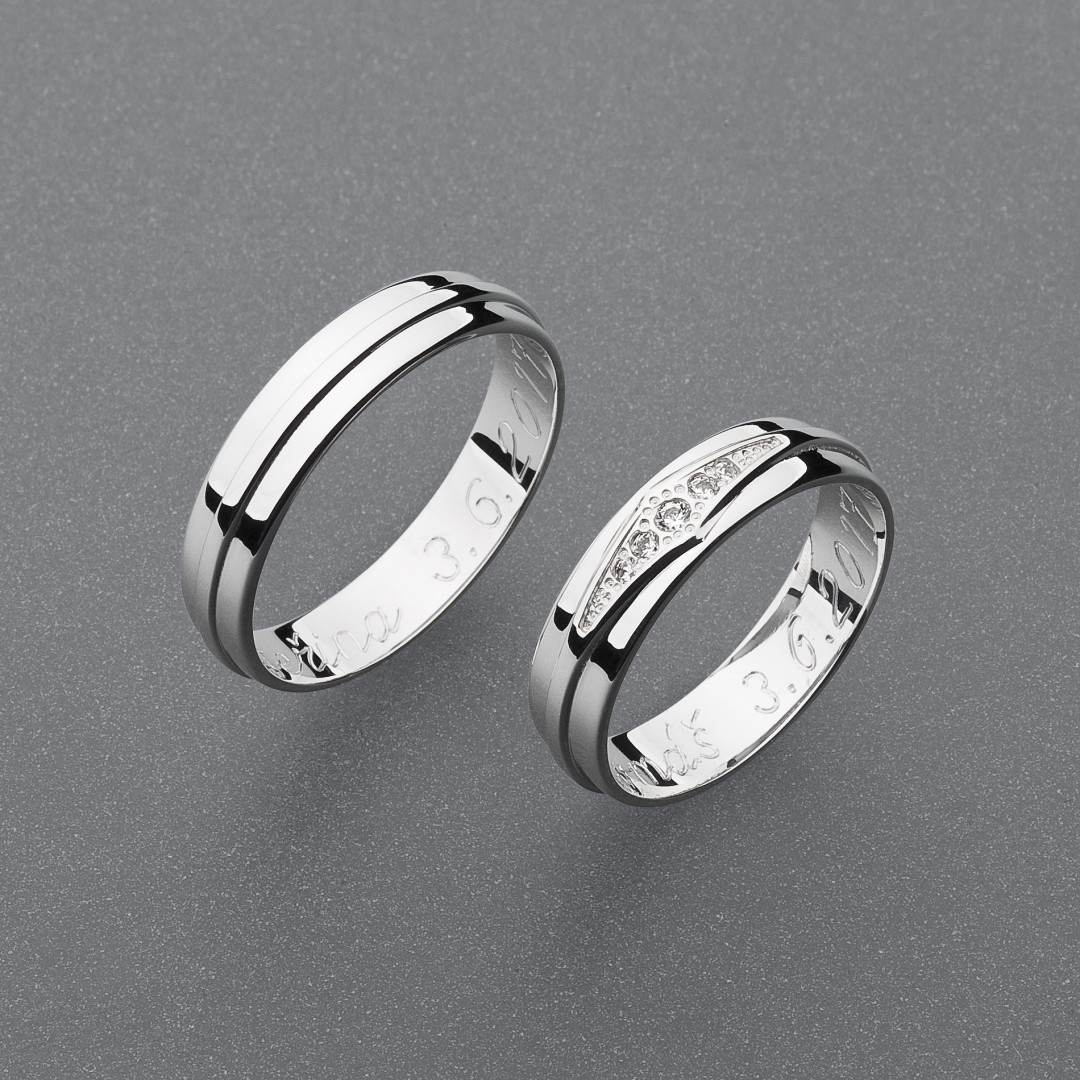 stříbrné snubní prsteny vzor Z75