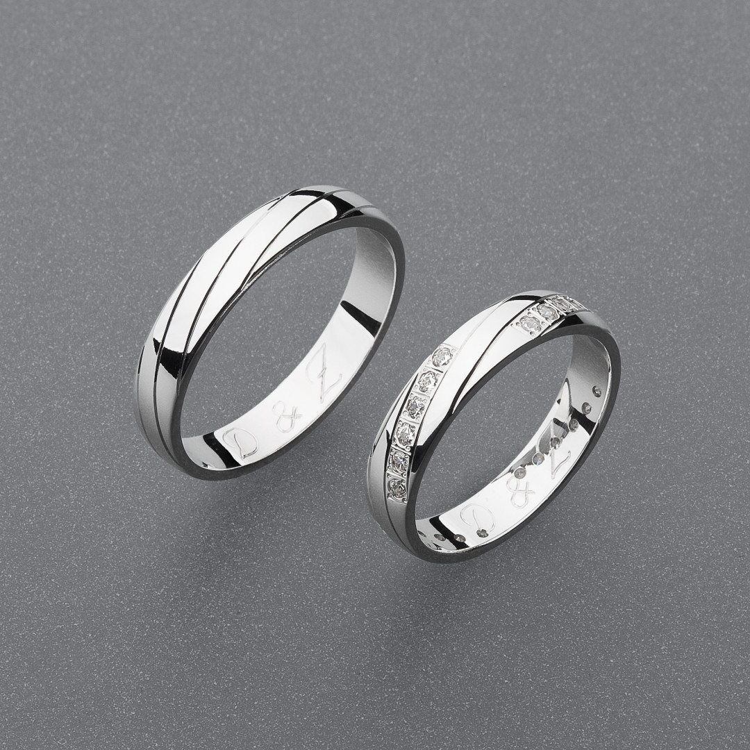 stříbrné snubní prsteny vzor Z76