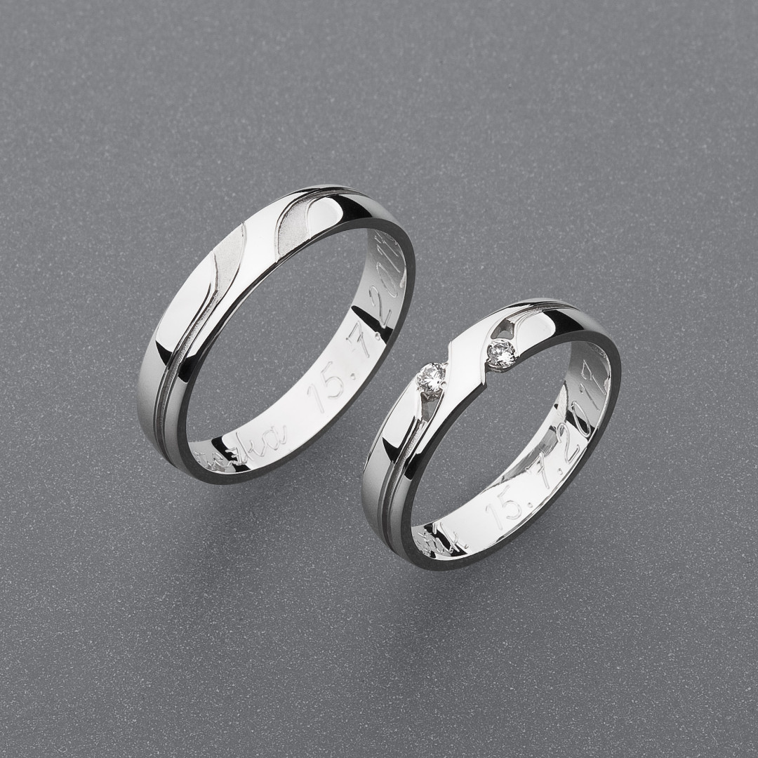 stříbrné snubní prsteny vzor Z79
