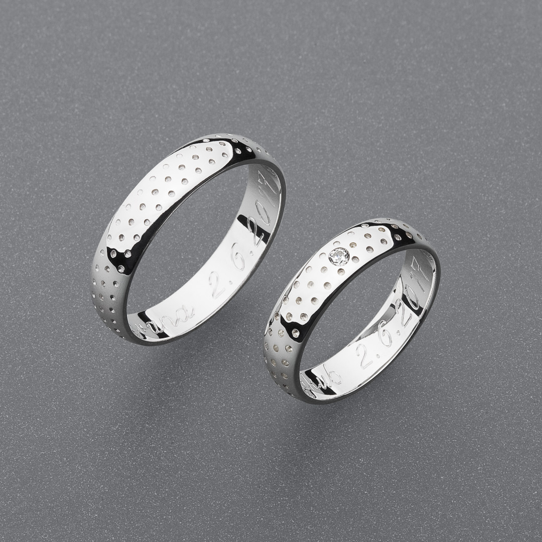 stříbrné snubní prsteny vzor Z80