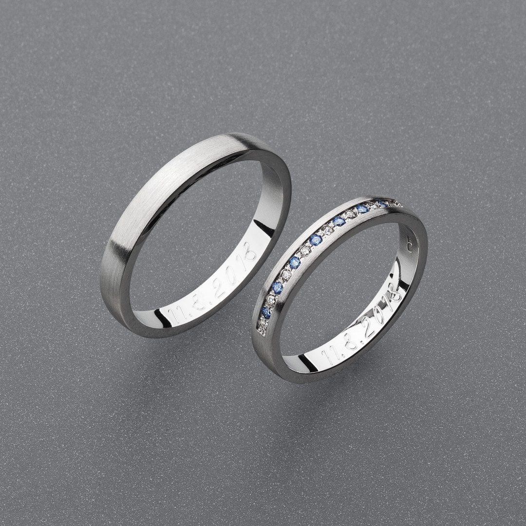 stříbrné snubní prsteny vzor Z84
