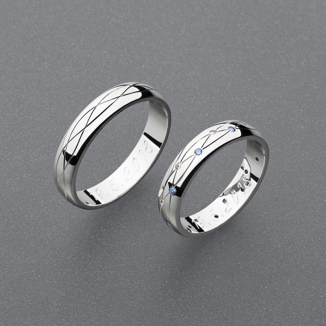 stříbrné snubní prsteny vzor Z86