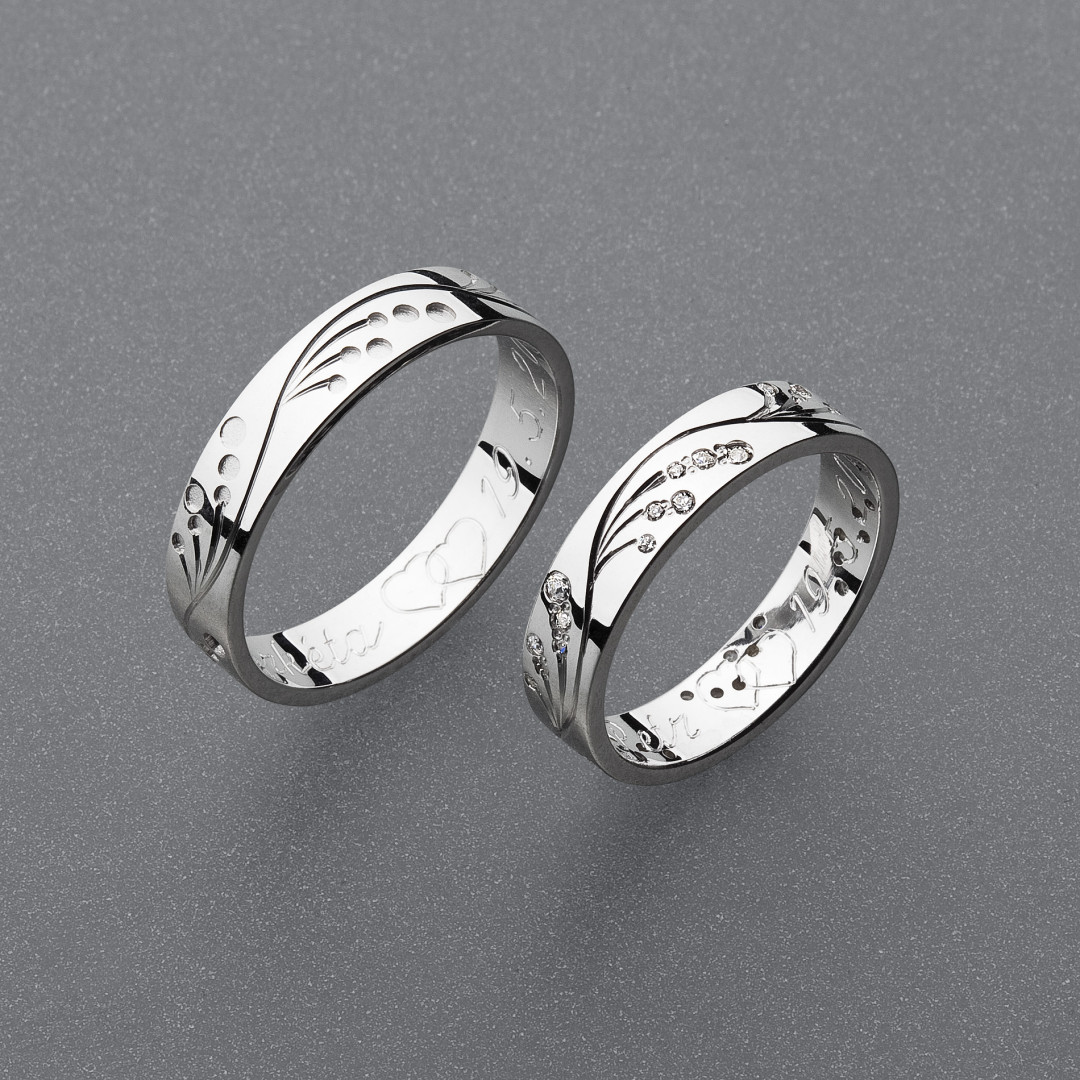stříbrné snubní prsteny vzor Z89