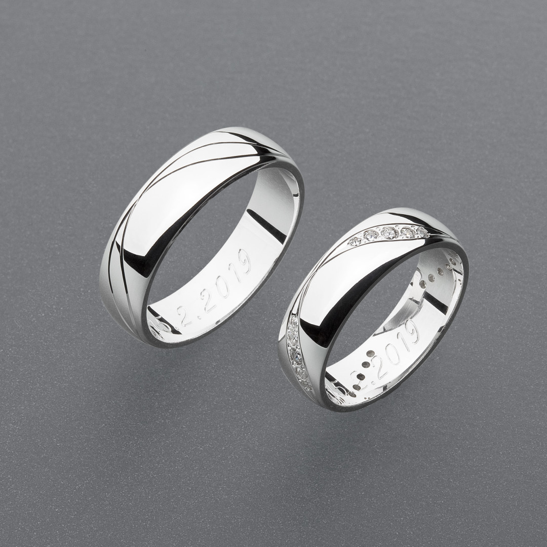 stříbrné snubní prsteny vzor Z100