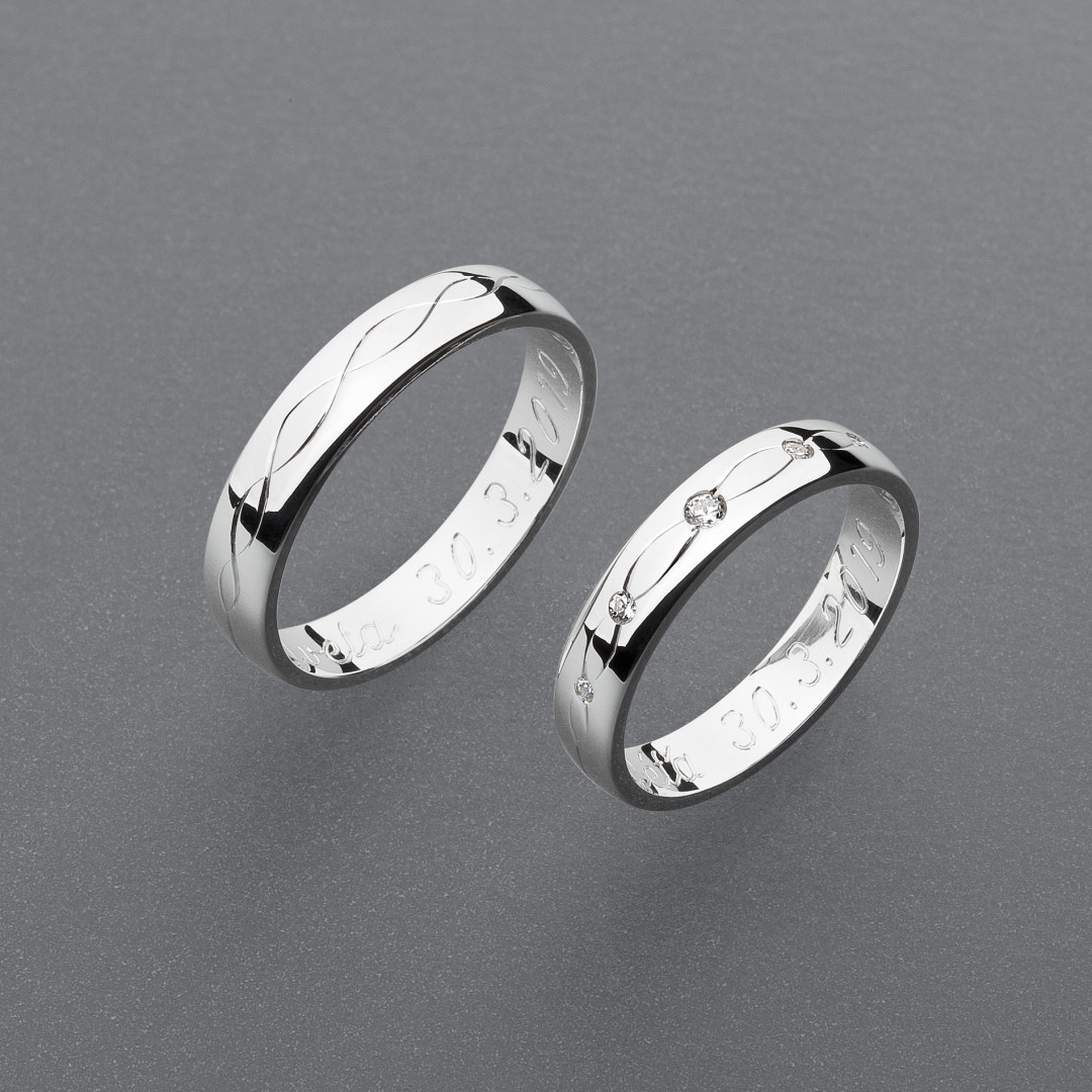 stříbrné snubní prsteny vzor Z101