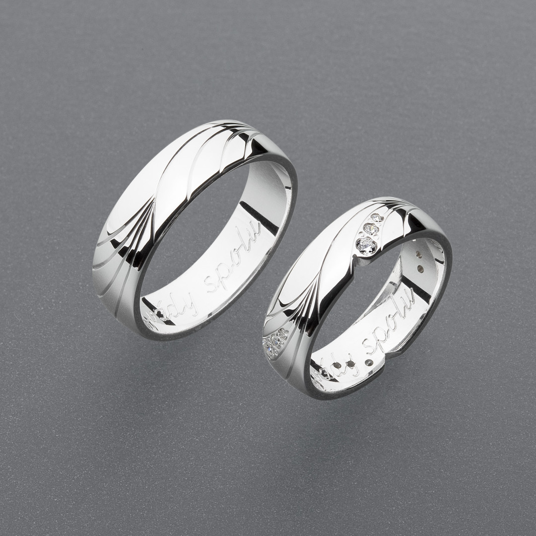 stříbrné snubní prsteny vzor Z102
