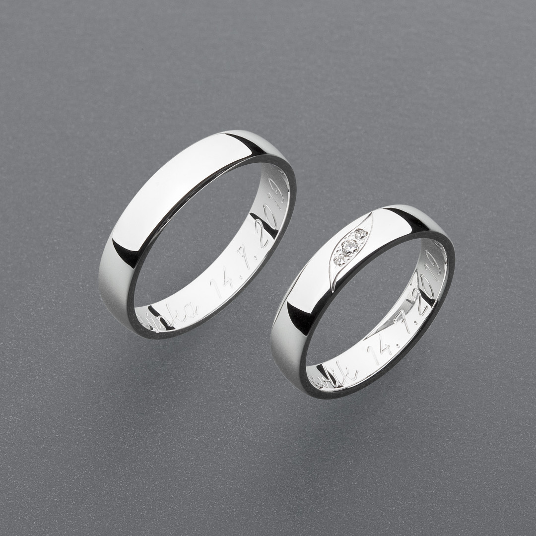 Stříbrné snubní prsteny Z104