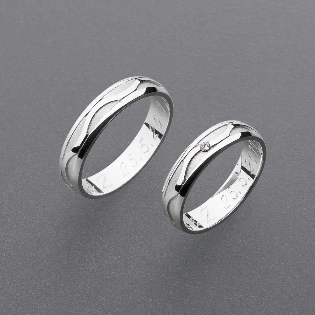 stříbrné snubní prsteny vzor Z105
