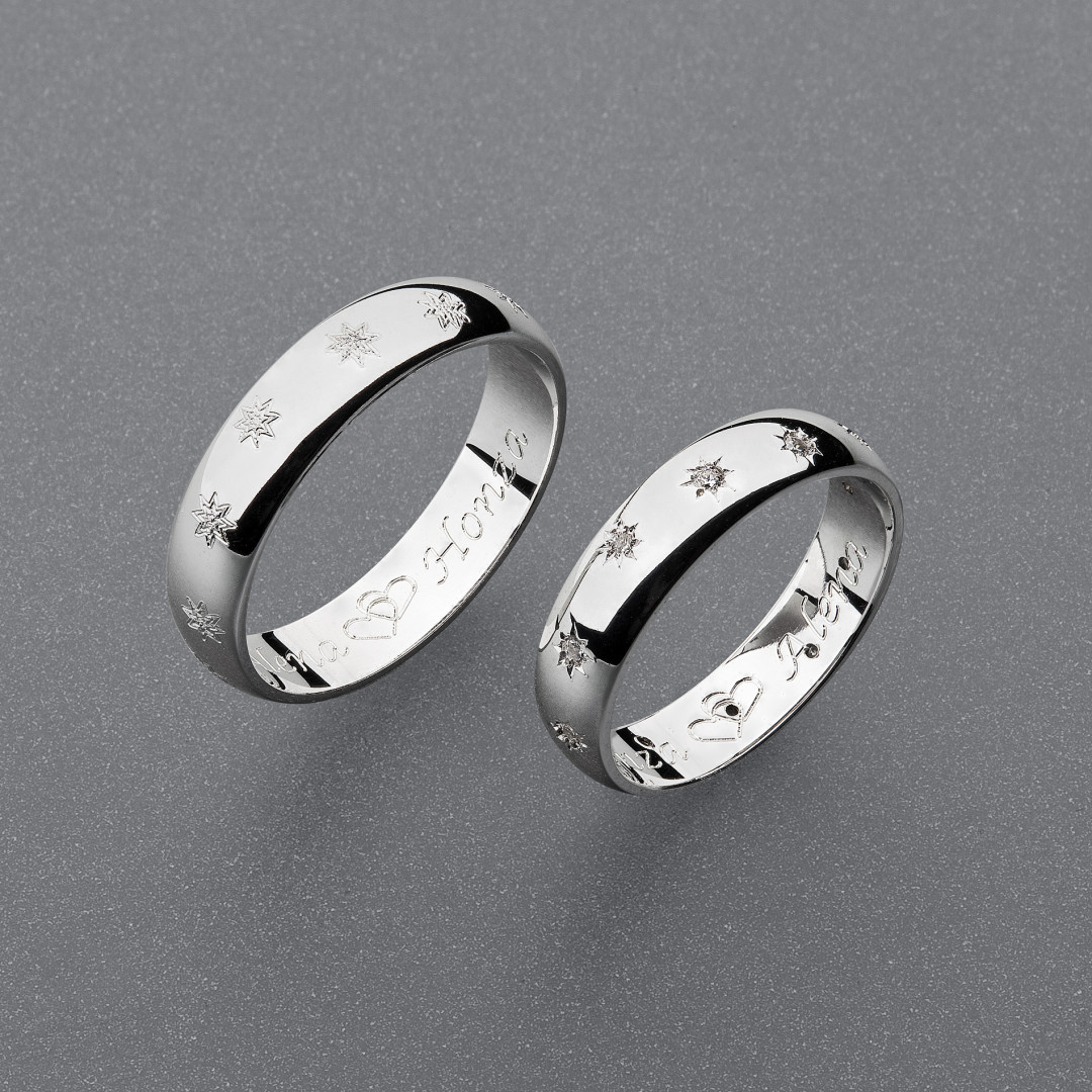 stříbrné snubní prsteny vzor Z107