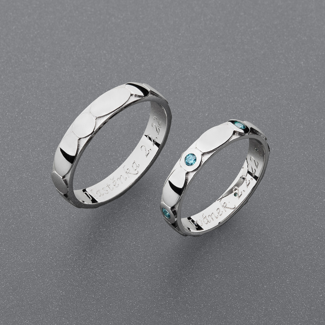 stříbrné snubní prsteny vzor Z108