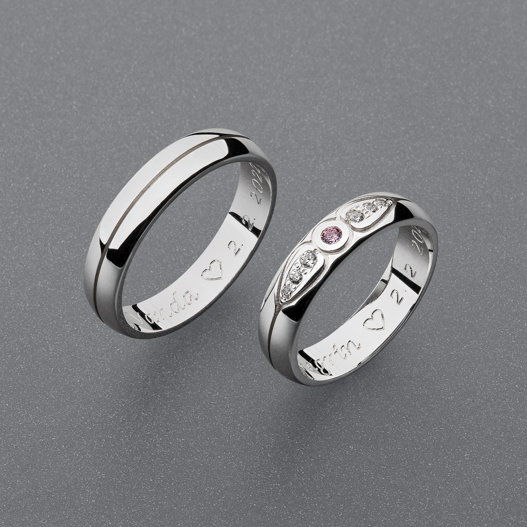 stříbrné snubní prsteny vzor Z109