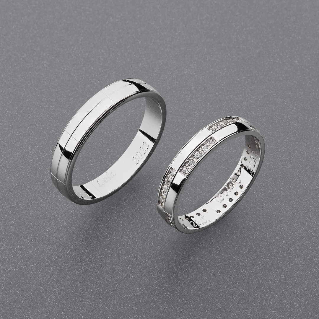 stříbrné snubní prsteny vzor Z112