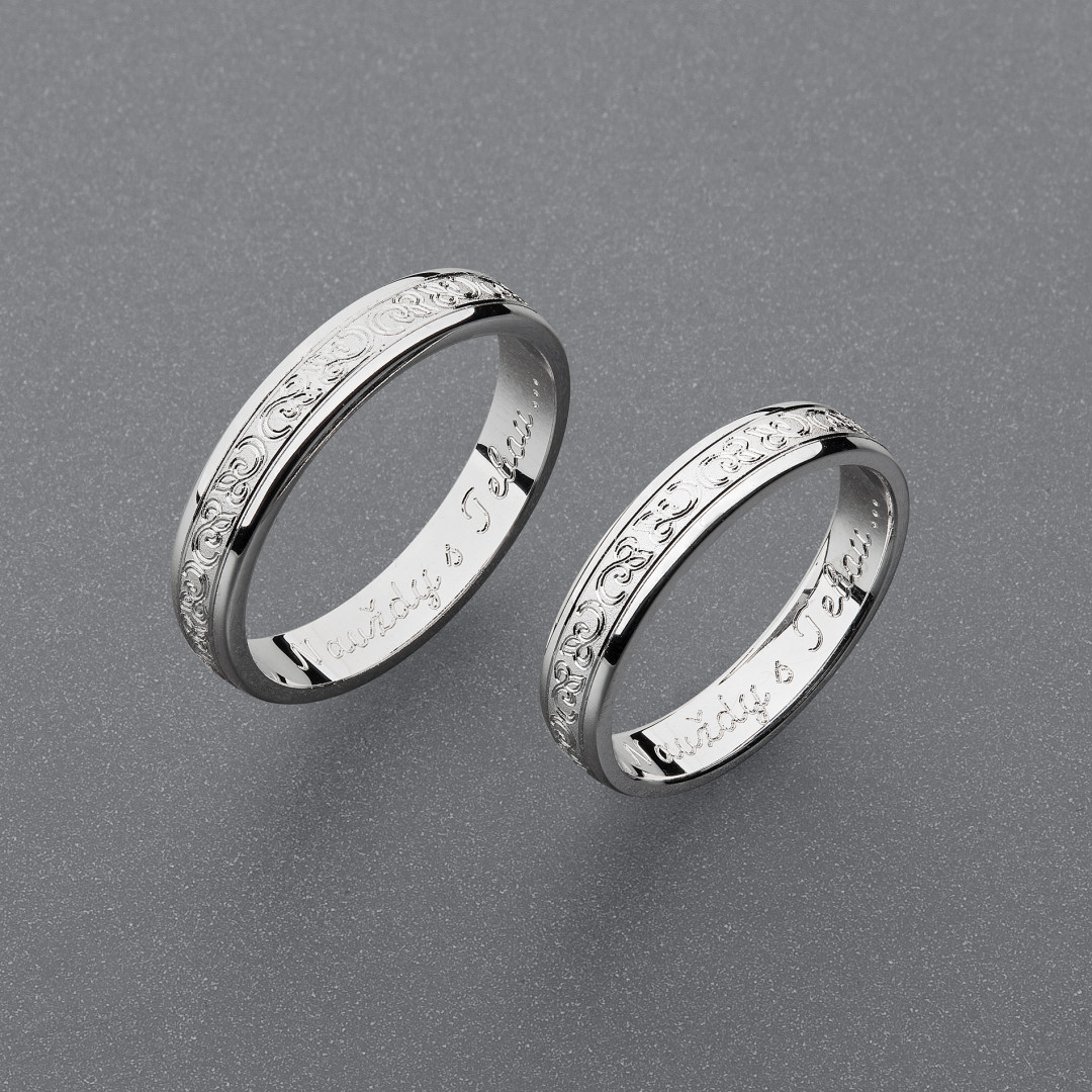 stříbrné snubní prsteny vzor Z114