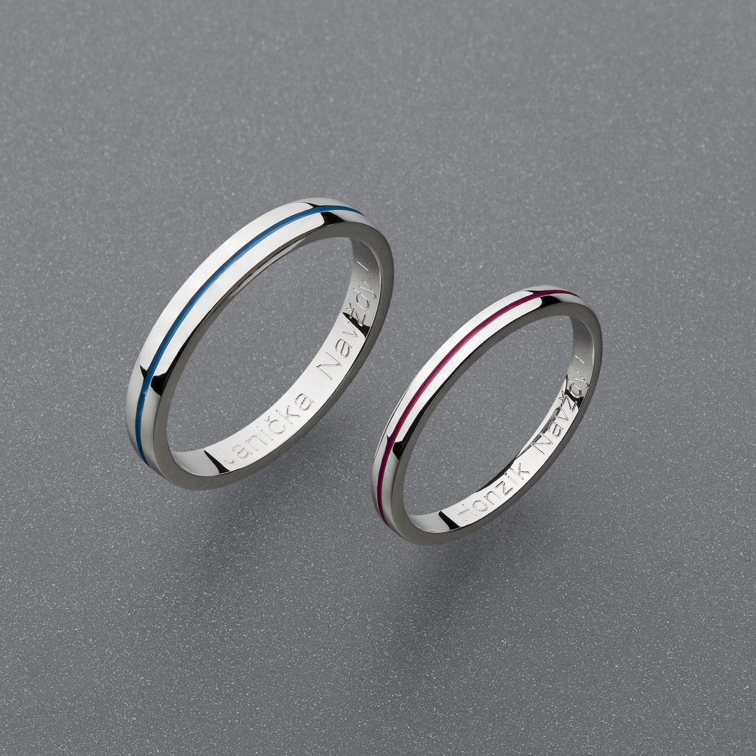 stříbrné snubní prsteny vzor Z115