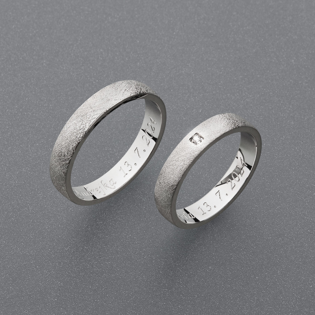 stříbrné snubní prsteny vzor Z124